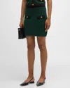 Veronica Beard Rivka Mini Skirt In Pine/black