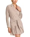 VERONICA BEARD ROANOKE STRIPED TIE WAIST SHIRT DRESS