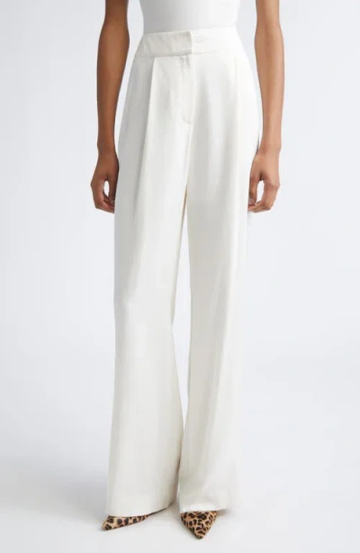 Veronica Beard Robinne Crepe Back Satin Wide Leg Pants In Gray