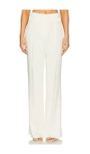 Veronica Beard Robinne Wide Leg Stretch Cotton Pants In 白色
