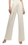 Veronica Beard Robinne Wide Leg Stretch Cotton Pants In White