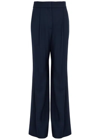 Veronica Beard Robinne Straight-leg Woven Trousers In Navy