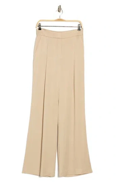 Veronica Beard Robinne Wide Leg Stretch Cotton Pants In Sand