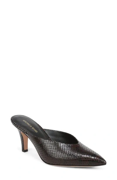 Veronica Beard Rochelle Pointed Toe Mule In Espresso Leather