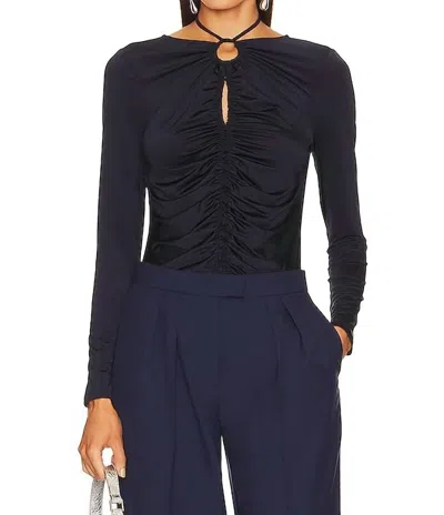 Veronica Beard Roque Top In Navy In Blue