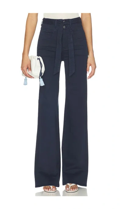 Veronica Beard Rosanna Corset Wide Leg Jeans In Blue