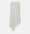 Veronica Beard Rosemary Asymmetric Polka-dot Silk-blend Crepe De Chine Skirt In Blue