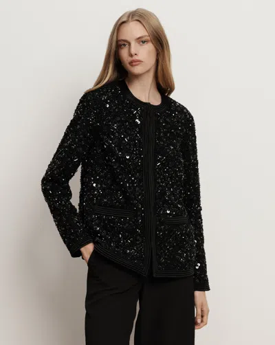 Veronica Beard Rosine Embellished Jacket In Black