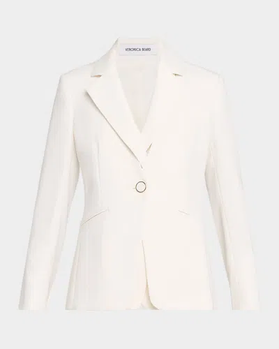Veronica Beard Rossi Single-button Crepe Dickey Jacket In White