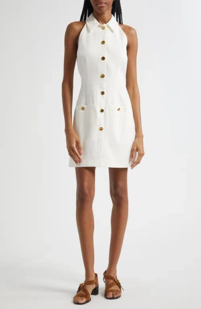 Veronica Beard Roxanne Linen Blend Dress In Dove