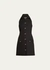Veronica Beard Roxanne Stretch-linen Shirtdress In Black