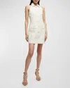 Veronica Beard Roxanne Tweed Button-up Minidress In Ivory Multi