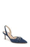 Veronica Beard Roxy Slingback Pointed Toe Pump In Blue