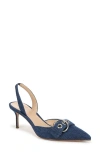Veronica Beard Roxy Slingback Pointed Toe Pump In Mountain Blue