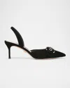 Veronica Beard Caroline Sling In Black Suede