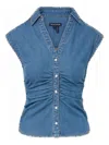 Veronica Beard Andrea Cotton Blend Tweed Jacket In Blue