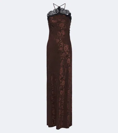 Veronica Beard Rue Floral Jacquard Silk-blend Gown In Blue