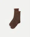 Veronica Beard Ruffle Ankle Socks In Brown