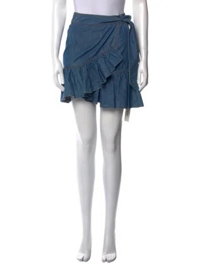 Pre-owned Veronica Beard Ruffle Embellishment Knee-length Skirt In Blue