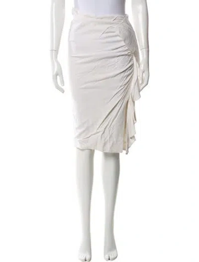 Pre-owned Veronica Beard Ruffle Embellishment Knee-length Skirt In White