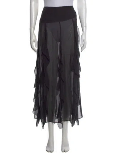 Pre-owned Veronica Beard Ruffle Embellishment Long Skirt In Black
