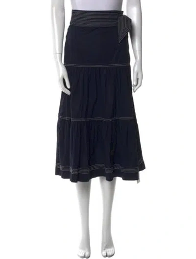 Pre-owned Veronica Beard Ruffle Embellishment Midi Length Skirt In Blue