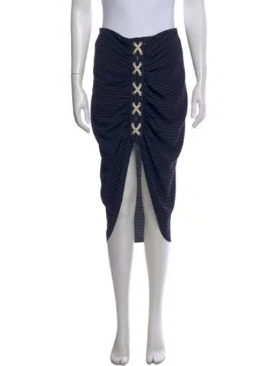 Pre-owned Veronica Beard Ruffle Embellishment Midi Length Skirt In Blue