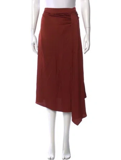 Pre-owned Veronica Beard Ruffle Embellishment Midi Length Skirt In Brown