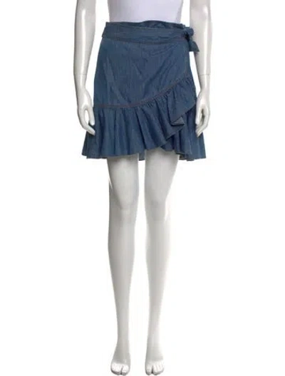 Pre-owned Veronica Beard Ruffle Embellishment Mini Skirt In Blue