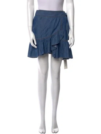 Pre-owned Veronica Beard Ruffle Embellishment Mini Skirt In Blue