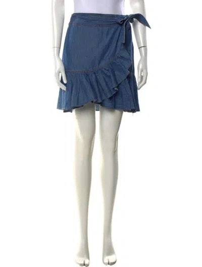 Pre-owned Veronica Beard Ruffle Embellishment Mini Skirt In Blue