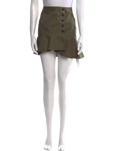 Pre-owned Veronica Beard Ruffle Embellishment Mini Skirt In Green
