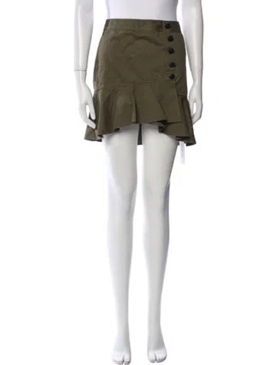 Pre-owned Veronica Beard Ruffle Embellishment Mini Skirt In Green