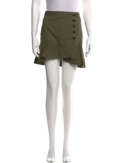 Pre-owned Veronica Beard Ruffle Embellishment Mini Skirt In Green