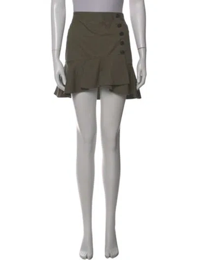Pre-owned Veronica Beard Ruffle Embellishment Mini Skirt In Green