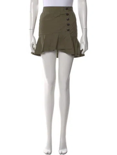 Pre-owned Veronica Beard Ruffle Embellishment Mini Skirt In Green