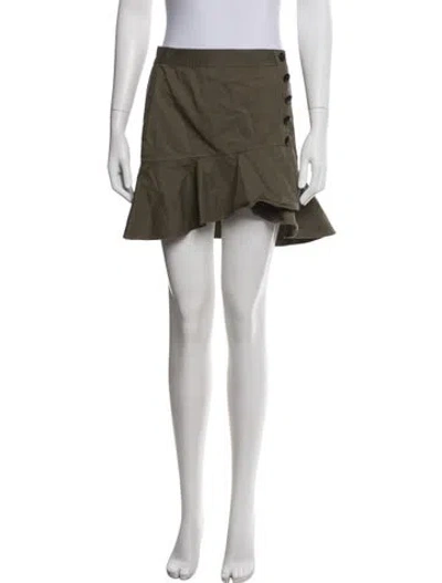 Pre-owned Veronica Beard Ruffle Embellishment Mini Skirt In Green