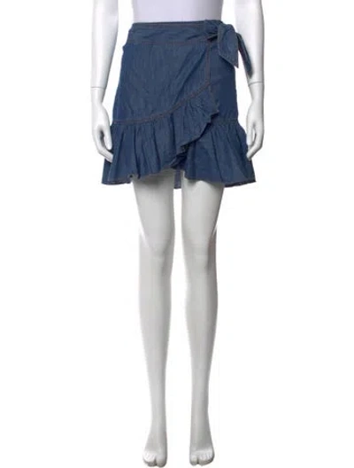 Pre-owned Veronica Beard Ruffle Embellishment Mini Skirt W/ Tags In Blue