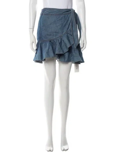 Pre-owned Veronica Beard Ruffle Embellishment Mini Skirt W/ Tags In Blue