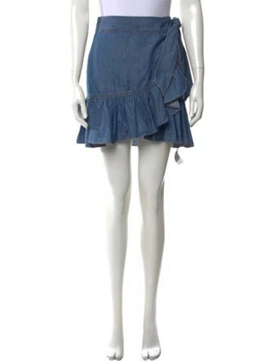 Pre-owned Veronica Beard Ruffle Embellishment Mini Skirt W/ Tags In Blue