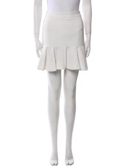 Pre-owned Veronica Beard Ruffle Embellishment Mini Skirt In White