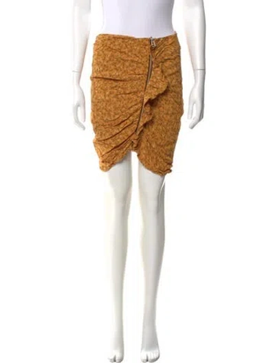 Pre-owned Veronica Beard Ruffle Embellishment Mini Skirt In Yellow