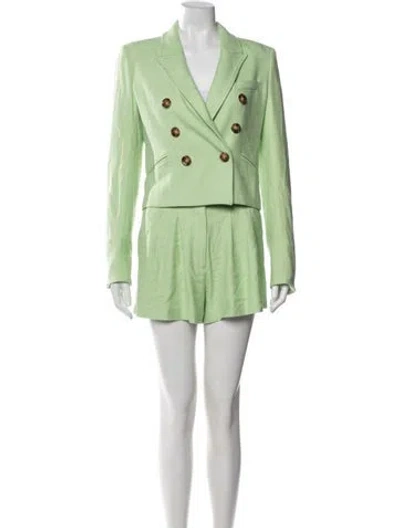 Pre-owned Veronica Beard Ruffle Embellishment Pantsuit In Green