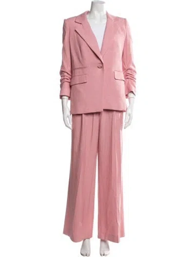 Pre-owned Veronica Beard Ruffle Embellishment Pantsuit In Pink