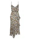 Veronica Beard Avenal Floral-print Silk Midi Dress In Multi