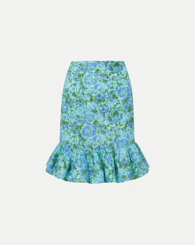 Veronica Beard Ruffled Mini Pareo In Blue