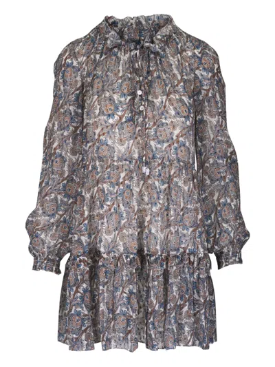Veronica Beard Ruffled Paisley-print Dress In Neutral