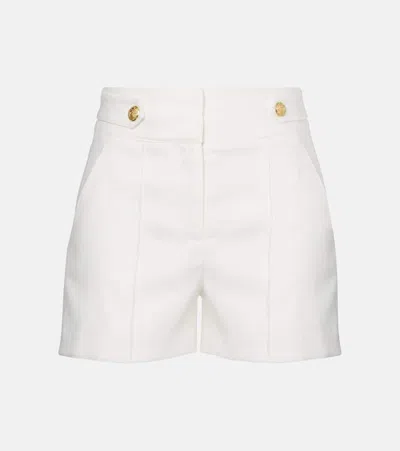 Veronica Beard Runo High-rise Linen-blend Shorts In White