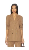 Veronica Beard Womens Malt Multi Rupert Dickey Striped Stretch-woven Blazer In Brown