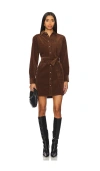 Veronica Beard Long Sleeve Dress In Dark Cocoa